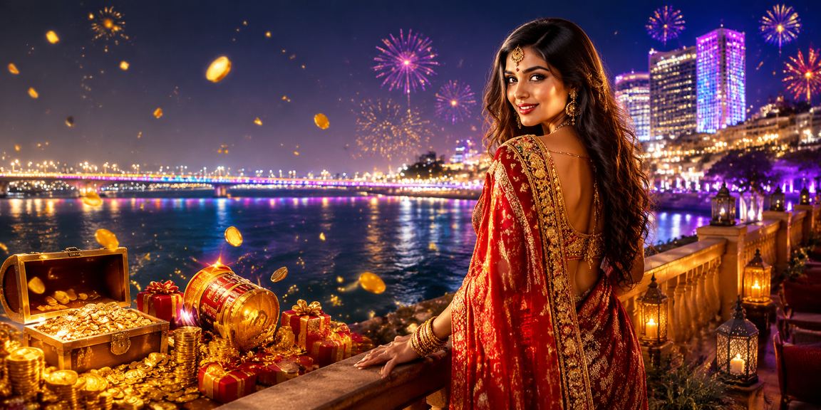 Mobile slot machine reels with festive Indian theme